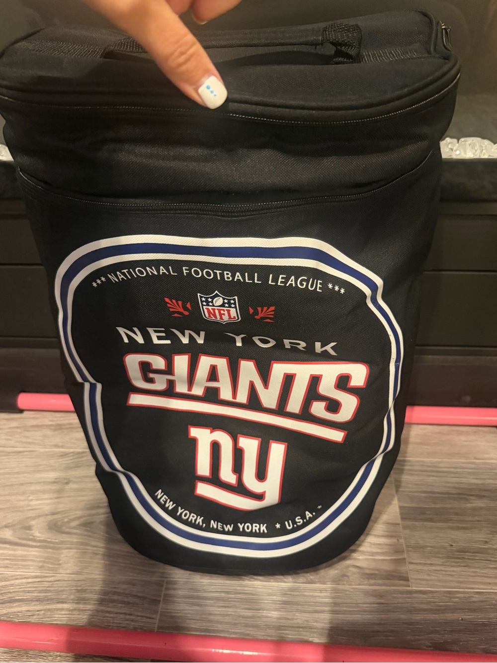 NFL New York Giants Rolling Collapsible Cooler with Two Compartments EUC